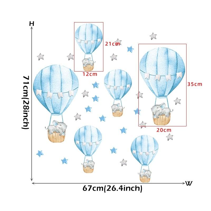 BabyElephant™ autocollaDnts muraux en forme d'éléphant et de lune pour chambre de bébé | bébé - Touche D'amour