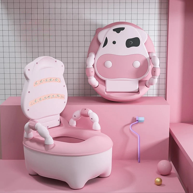 Pot d’Apprentissage Bébé Vache - Siège de Toilette Portable avec Couvercle