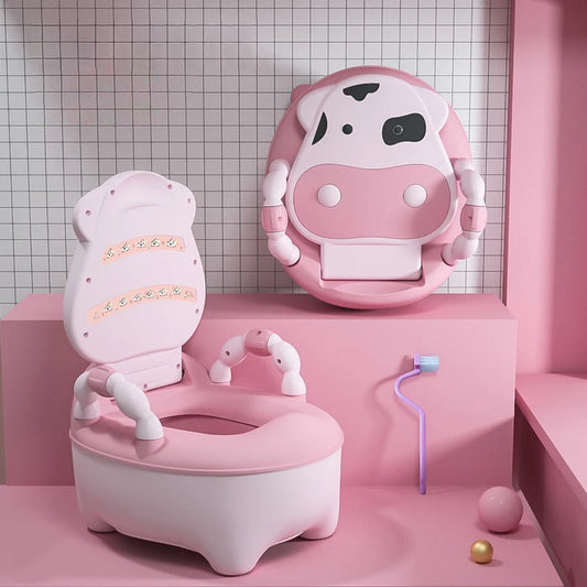 Pot d’Apprentissage Bébé Vache - Siège de Toilette Portable avec Couvercle