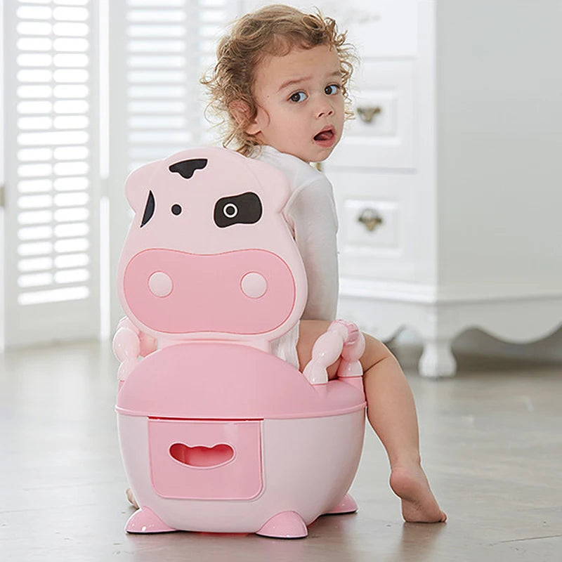 Pot d’Apprentissage Bébé Vache - Siège de Toilette Portable avec Couvercle