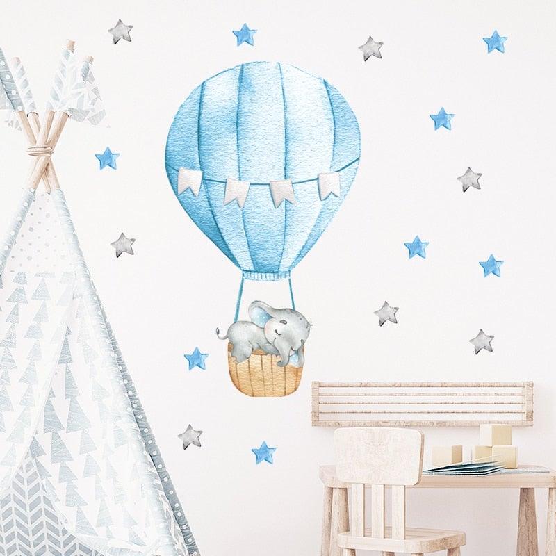 BabyElephant™ autocollaDnts muraux en forme d'éléphant et de lune pour chambre de bébé | bébé - Touche D'amour